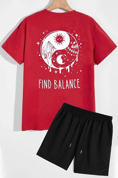 DAXİS Sportwear Company Back Printed Tracksuit and T-Shirt Set