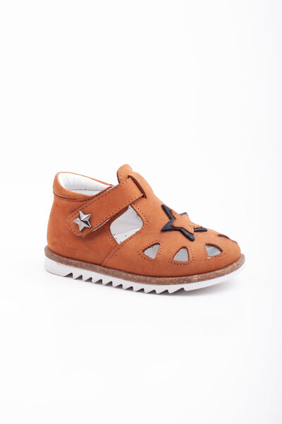 Süperland Genuine Leather First Step Sandals for Baby Boy - Orthopedic Sole and Lightweight