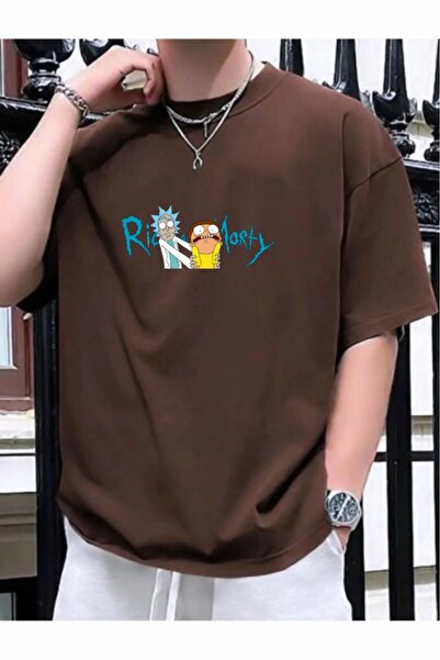 oneagılyazı Μπλουζάκι Ricky And Morty με στάμπα Unisex Oversize
