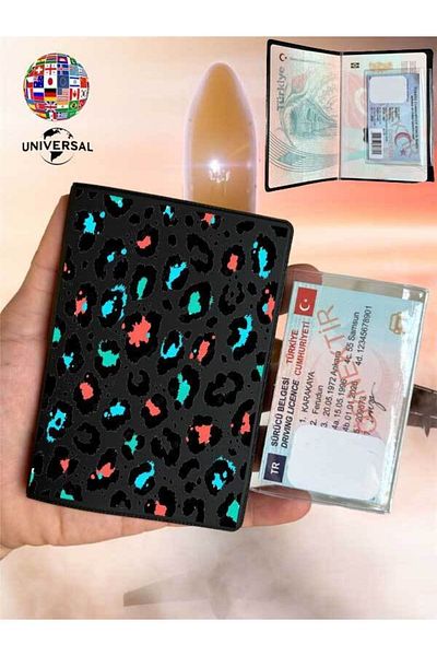 Cekuonline Leopard Pattern Leather Passport Cover Case Suitable for All Country Passports