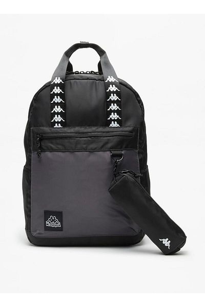 Kappa Logo Print Backpack with Pencil Case