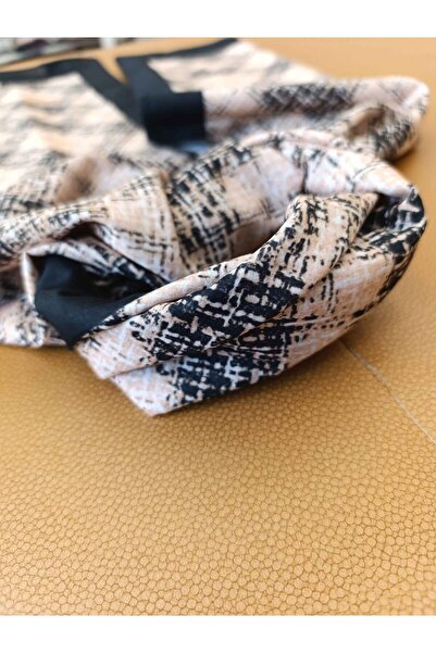 Akel 75x185 Size Square Striped Patterned Cotton Shawl