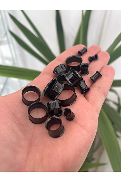 Karınca Piercing Tek Parça Siyah Tünel Piercing Paslanmaz Cerrahi Çelik Piercing Plug Ear Flesh Tunnel