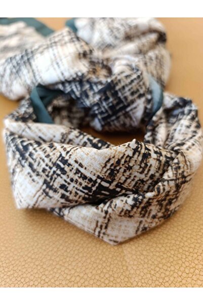 Akel Βαμβακερό σάλι με τετράγωνο ριγέ μοτίβο μεγέθους 75x185