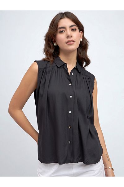 Dennis Lingo By Styli Sleeveless Casual Shirt with Buttons