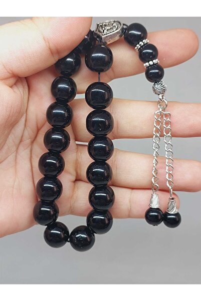 Yasamtohumu Oniks (Onix) Taşı Parlak 17lik Efe Tesbih 12mm (51532)