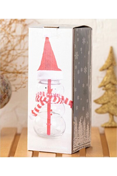 LCW HOME Yılbaşı Temalı Pipetli Kapaklı Cam Bardak