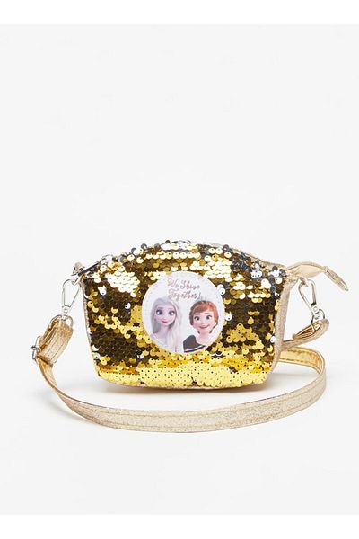 Disney Frozen Applique Crossbody Bag with Detachable Strap and Zip Closure