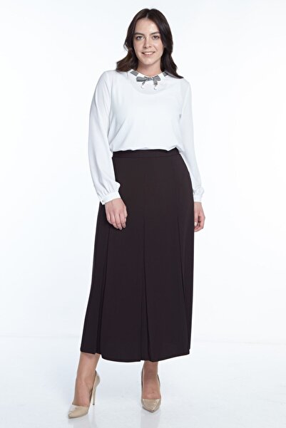 SORALLİNE Φούστα Pilikaşe μεγάλου μεγέθους 776 Καφέ