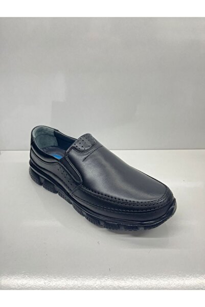 Generic Brand 500 Black Leather Orthopedic Sole Men's Shoes