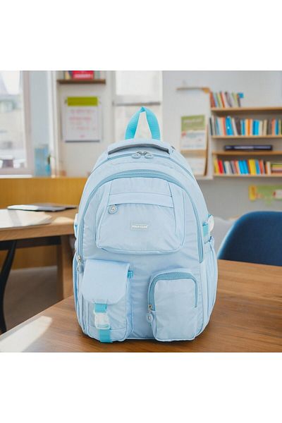 Shopiolog Kawaii Primary School Backpack - Waterproof Memory Fabric, 3 Compartments with Water Bowl, Laptop Compartment, 2 Pockets