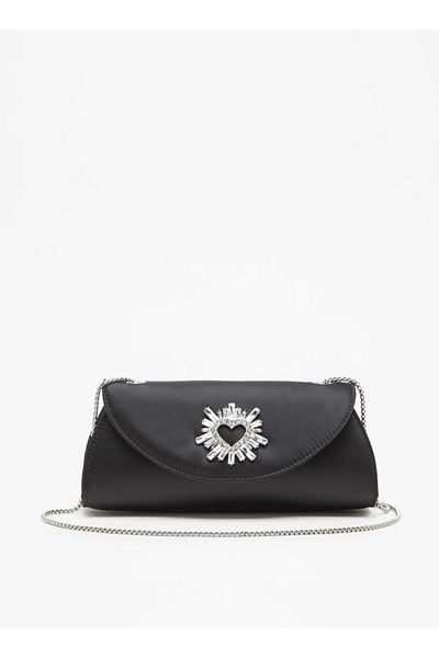 Celeste Embellished Crossbody Bag with Button Closure and Chain Strap