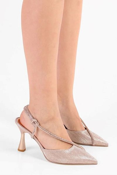 SOLMAZ LEROY ROSE FLASHED GLAZED HEELED SHOES