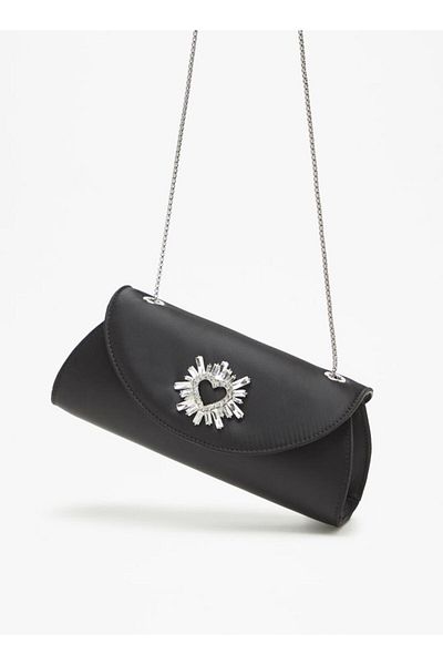 Celeste Embellished Crossbody Bag with Button Closure and Chain Strap