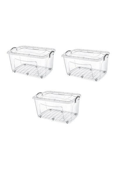 amaç yaşam ve ambalaj Storage Container with Wheels 60 liters 3 Large Storage...
