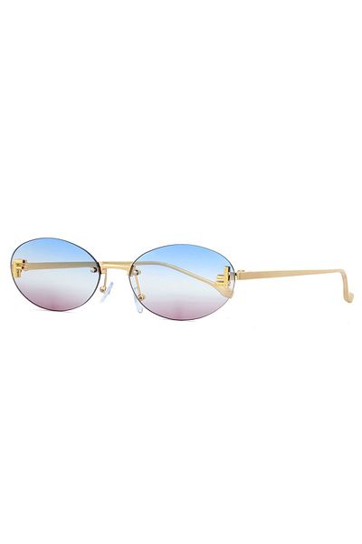 Nilu Moda Stone Detailed Oval Design Sunglasses - FFirst