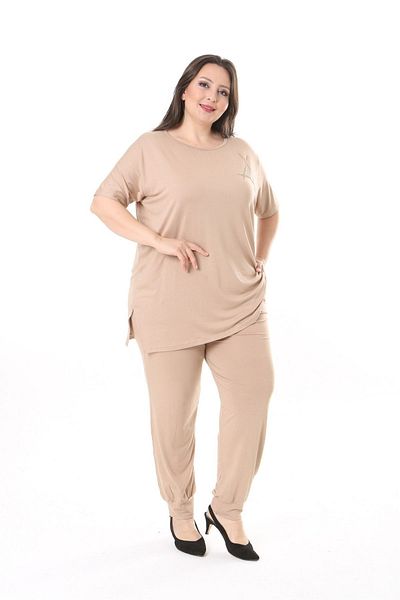 xlargebutik Plus Size - Clothing Super Badal Mink Set