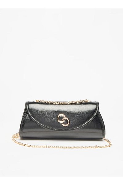 Celeste Textured Crossbody Bag with Chain Strap and Magnetic Closure