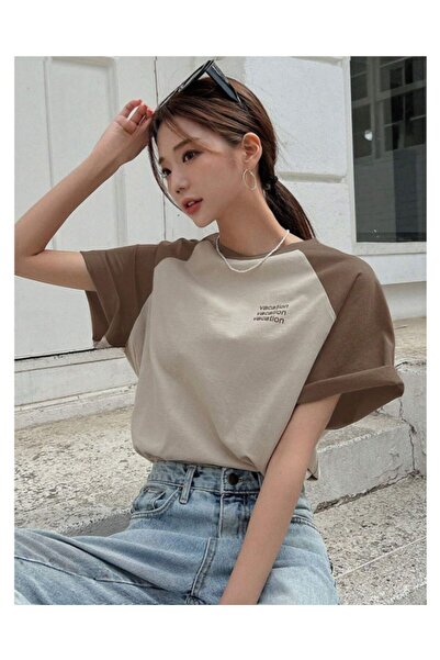 MOONBULL Unisex Vacation Baskılı Reglan Kol Oversize T-shirt