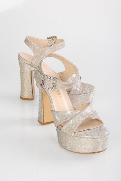 SOLMAZ RHINE GOLD FLASHED GLAZED PLATFORM HEEL SHOES