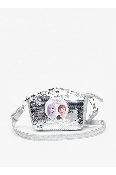 Disney Frozen Applique Crossbody Bag with Detachable Strap and Zip Closure
