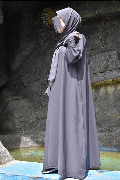 Ns nowascarf Medina Anthracite Hijab Dress - Silk Nowa Set
