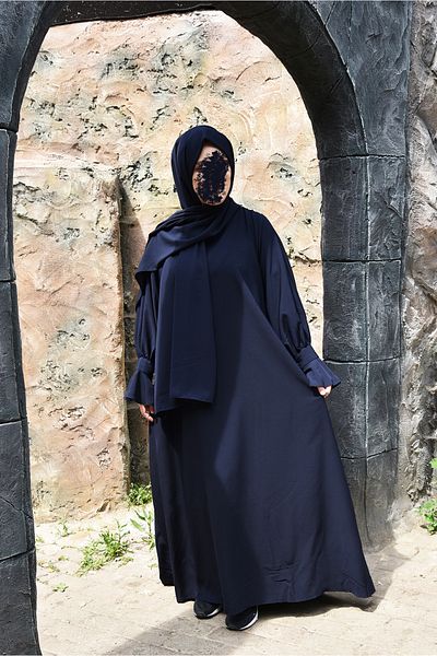 Ns nowascarf Navy Blue Medina Silk Nowa Hijab Suit