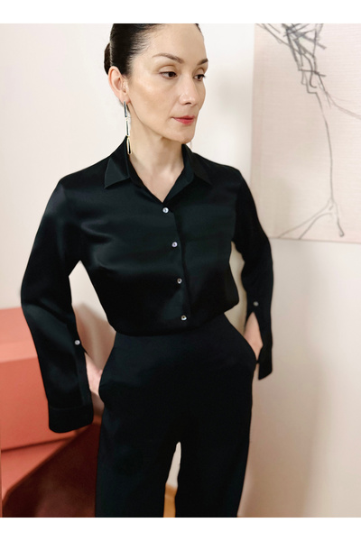 Shems Istanbul 100% ipek saten gömlek