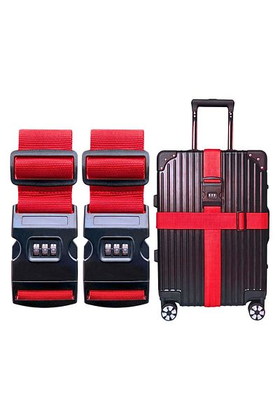 Evene Encrypted Suitcase Belt Adjustable Suitcase Belt Suitcase Lock Red