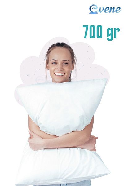 Evene Pillow Bead Fiber 5 Pieces Antibacterial Filling Extra Soft Sleeping Pillow Cotton Case 700gr