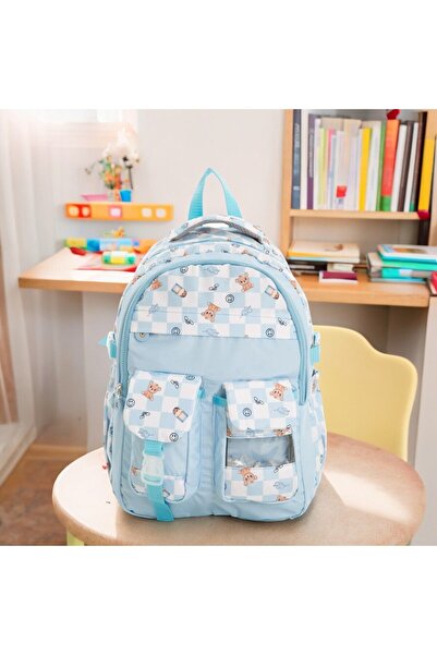 Shopiolog Рюкзак для початкової школи Kawaii - Водонепроникна тканина Memory, 3 відділення з кишенями для пляшок, відділення для ноутбука, 2 кишені