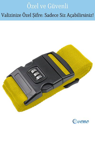 Evene Encrypted Suitcase Belt Adjustable Suitcase Belt Suitcase Lock Yellow