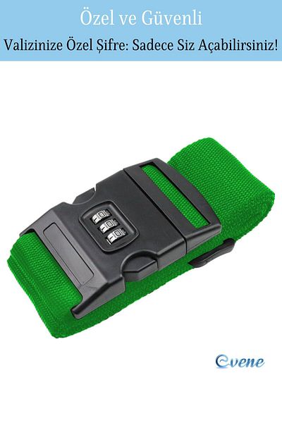 Evene Encrypted Suitcase Belt Adjustable Suitcase Belt Suitcase Lock Green
