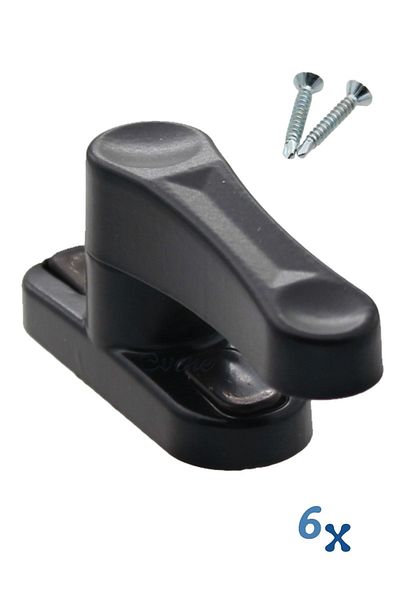 Evene Black Window Safety Lock 6 Pieces Children's Burglar Lock Pull-Out Metal Lock