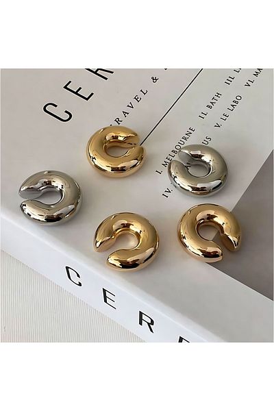 Ataki Aksesuar Gold Pipe Earcuff