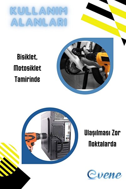 Evene Esnek Matkap Ucu Bits Hırdavat Ürünü Şaft Uzatma Aparatı Bükülebilir Hortum Spiral