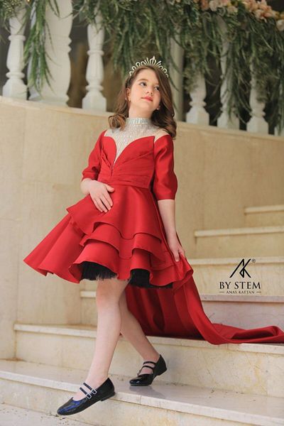 Ribbon kids fata copil nunta absolvire detasabil perelin rochie