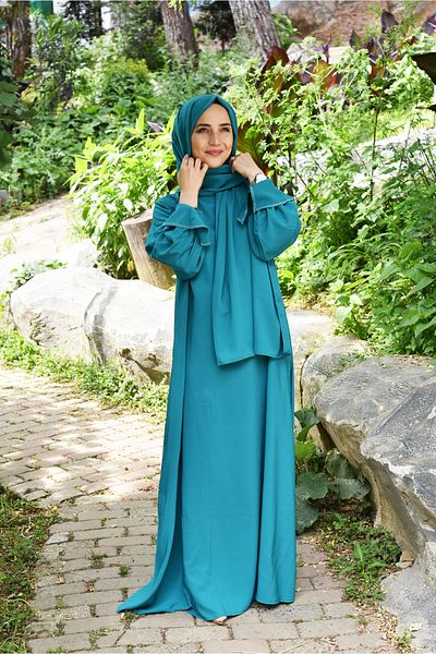 Ns nowascarf Mint Green Medina Silk Hijab Suit