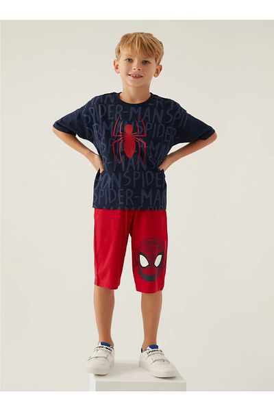 Marvel Spider-Man Navy Blue Spiderman Action Boy Capri Set