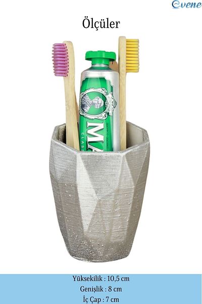 Evene Silver Color Toothbrush Stand, Model 2