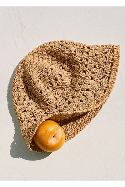 MANGO Woman Hut aus Naturfaser