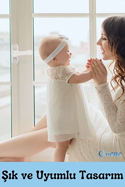 Evene Beyaz Pencere Kilidi Çekmeli Mandallı Metal Çocuk Güvenlik Emniyet Hırsız Pimapen Bebek Kilidi