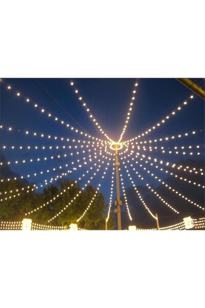 sekizgen led 40 Metre Kablolu 39 Duylu Sıralı Bahçe Ve Organizasyon Aydınlatm...