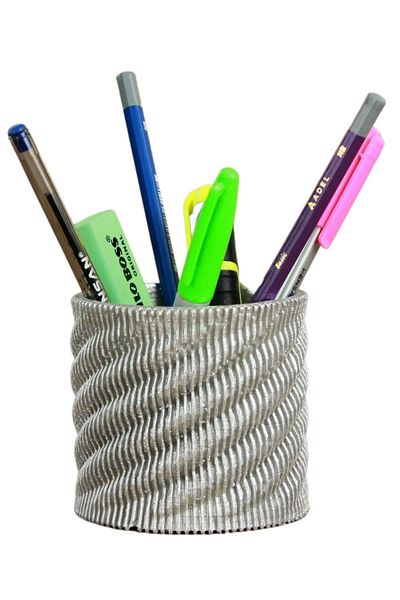 Evene Silver Color Desk Pen Holder Organizer Pen Holder Model 5