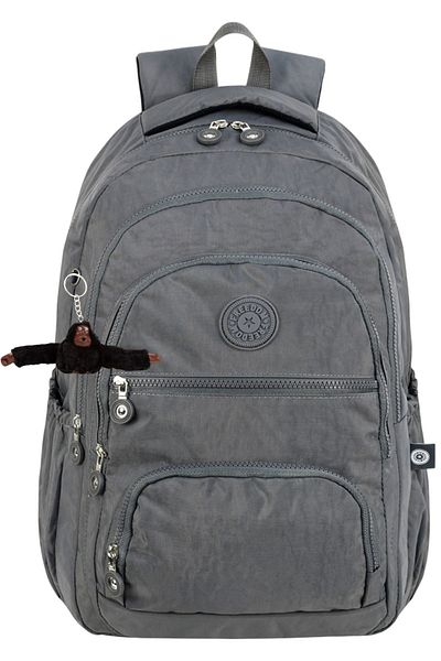 Çantaland Unisex Luxury Crinkle Fabric Backpack, Daily Backpack, Monkey Keychain Gift