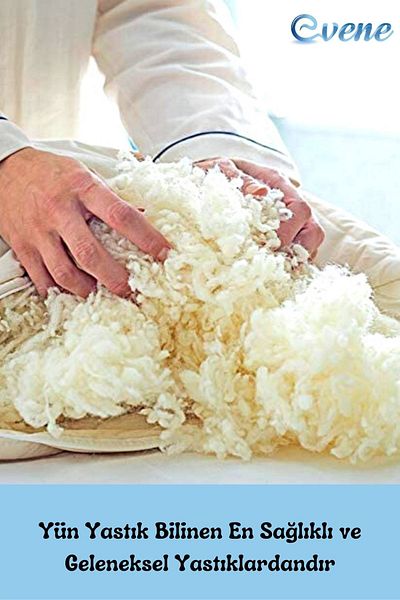 Evene Wool Pillow Pure Natural Sleeping Pillow Merino Wool Antiallergic 1500 gr 2 Pieces with Special Bag