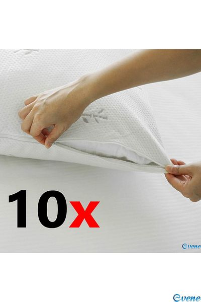 Evene Inner Pillowcase Zippered 10 Pieces Anti-Sweat Cool-Keeping Breathable Cushion Cover