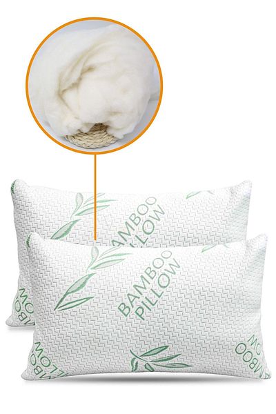 Viselia Wool Pillow Pure Natural Sleeping Pillow Merino Wool Antiallergic 1500 gr 2 Pieces with Special Bag