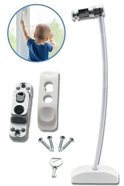 Evene White Window Lock with Rope Children's Safety Security Burglar Pimapen PVC Door Baby Pimapen Lock