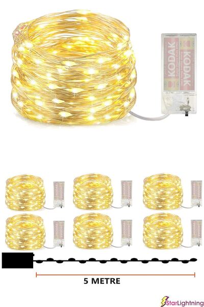 Evene Led Işık Led Şerit Peri Led Işık Dekoratif Aydınlatma Peri Led 5 Metre Gün Işığı 6 Adet